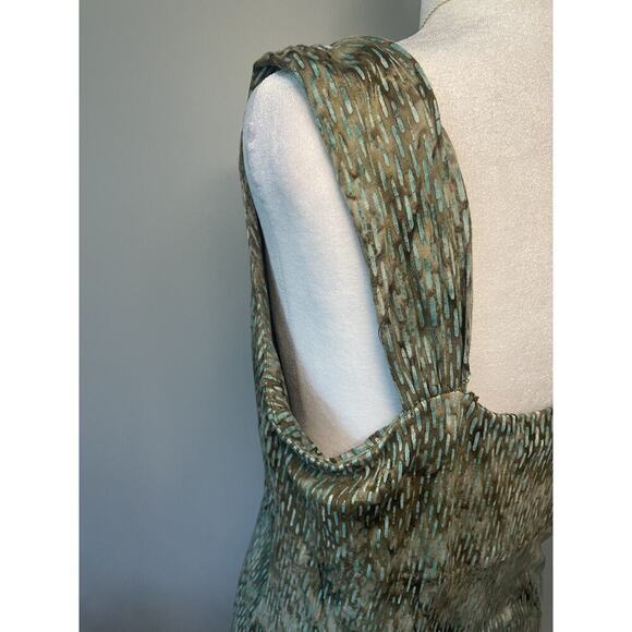 Nomadic Traders Women’s L Sundress Brown W/ Aqua Blue Print - Picture 5 of 12